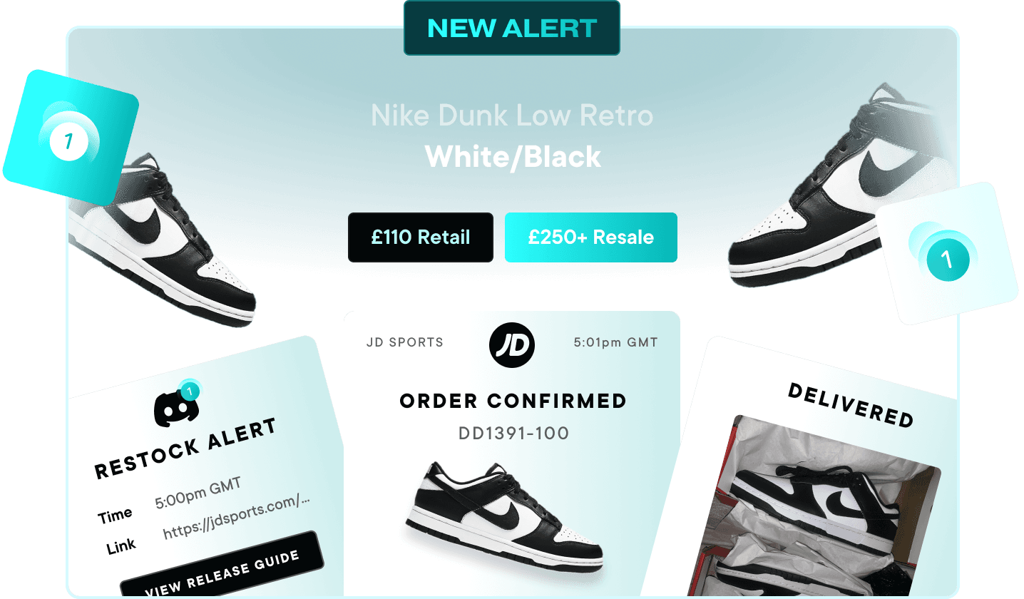 Successful order confirmation of Nike Dunk Panda Low